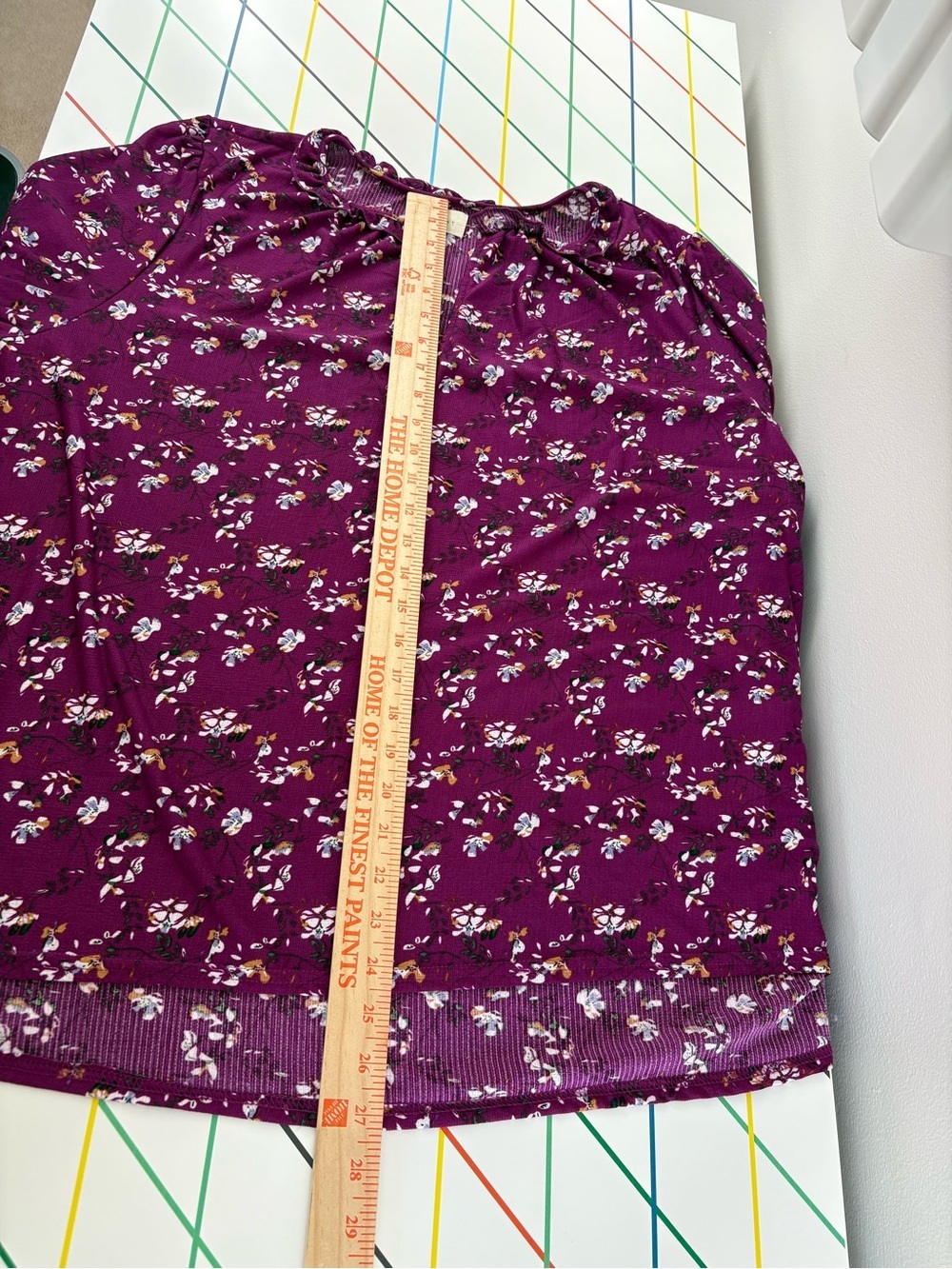 MELLODAY Anthropologie Plum Floral V-Neck Tunic 2X EUC Boho Romantic Feminine - Picture 8 of 8